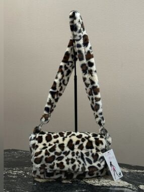 Gilda Paris-Leopard 🐆 Print Faux Fur Shoulder Bag -🖤